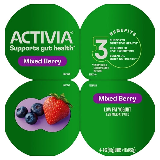 Activia Low Fat Mixed Berry Yogurt, 6 x 16 oz Case - DOT product image 4