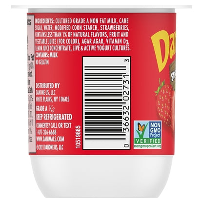 Danimals Nonfat Strawberry Yogurt, 1 x 4 oz Case - DOT product image 2
