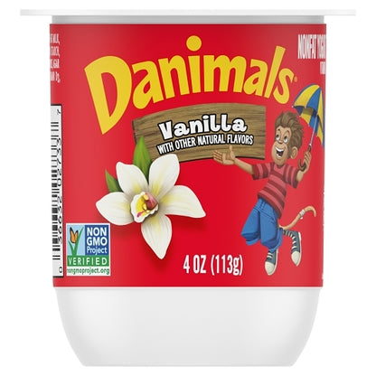 Danimals NonFat Vanilla Yogurt, 48 x 4 oz Case - Cheese & Dairy