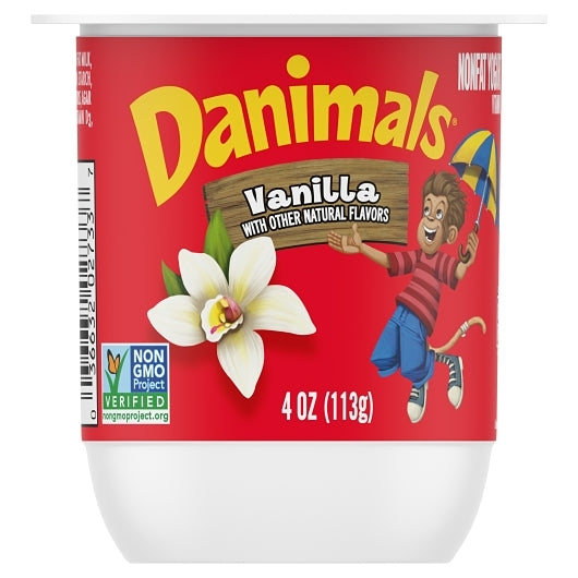 Danimals NonFat Vanilla Yogurt, 48 x 4 oz Case - Cheese & Dairy