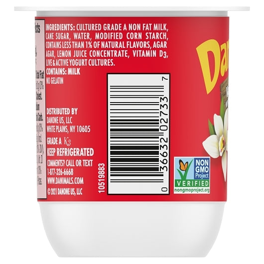 Danimals NonFat Vanilla Yogurt, 48 x 4 oz Case - DOT product image 2