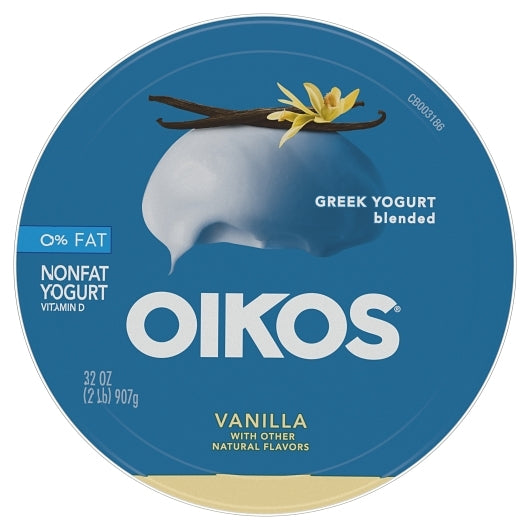Oikos 0% Fat Greek Vanilla Yogurt, 6 x 32 oz Case - DOT product image 4