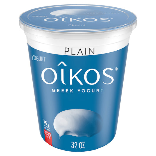 Oikos 4% Fat Whole Milk Plain Greek Yogurt, 6 x 32 oz Case - DOT product image 2