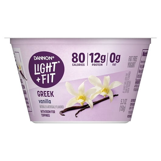 Light and Fit Nonfat Vanilla Yogurt, 12 x 5.3 oz Case - Cheese & Dairy