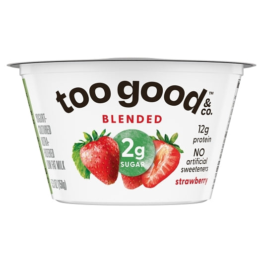 Too Good & Co Low Fat Strawberry Yogurt, 12 x 5.3 oz Case - Cheese & Dairy