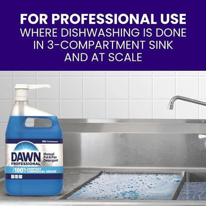 Dawn Professional Manual Pot & Pan Detergent Regular scent Concentrate, 4 x 1 GA Case - Alternate product angle or state