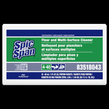 Spic & Span Floor and Multi-Surface Cleaner Concentrate Liquid Packet, 45 x 3 oz Case - Cleaners & Sanitizers