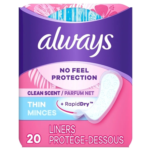Always Regular Thin Pantiliner Scented, 24 x 20 ct Case - Health & Personal Care