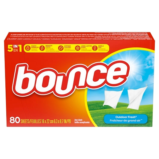 Bounce Dryer Sheets Outdoor Fresh, 9 x 80 ct Case - Cleaners & Sanitizers