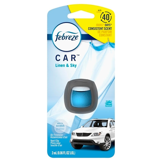 Febreze Vent Clip Linen & Sky Air Freshener, 8 x 0.06 fl oz Case - Cleaners & Sanitizers