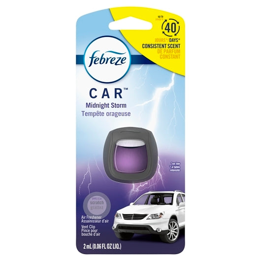 Febreze Car Midnight Storm Air Freshener, 8 x 2 ML Case - Cleaners & Sanitizers
