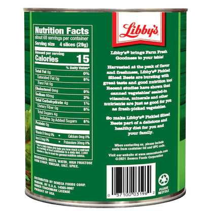 Libbys Pickled Smooth Pickle Sliced Smooth Beets, 6 x 105 oz Case - DOT product image 2