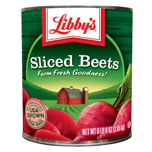 Libbys Medium Fancy Sliced Beets, 6 x 104 oz Case - Fruit & Sides