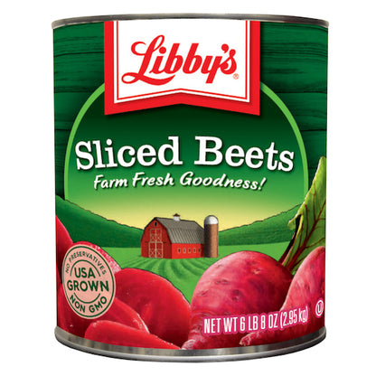 Libbys Medium Fancy Sliced Beets, 6 x 104 oz Case - Fruit & Sides