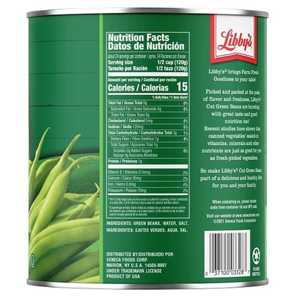 Libby Cut Mix Low Sodium Cut Green Beans, 6 x 101 oz Case - DOT product image 2