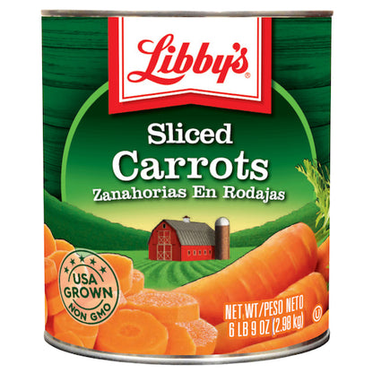 Libby's Libby Carrots Sliced Medium Low Sodium, 6 x 105 oz Case - Fruit & Sides