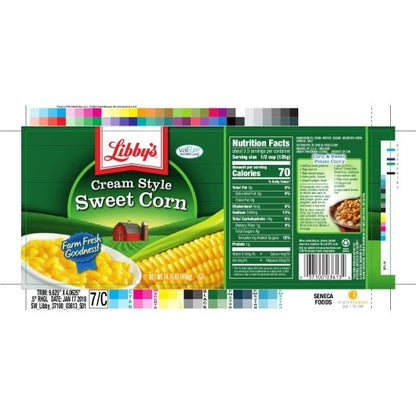 Libby Fancy Cream Style Sweet Corn, 24 x 14.75 oz Case - Fruit & Sides