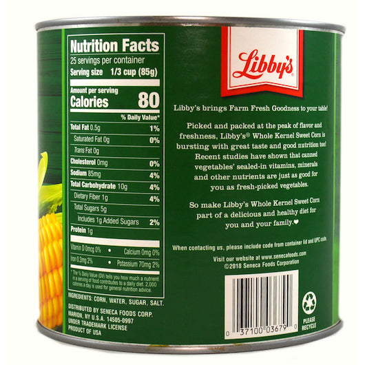 Seneca Vacuum Pack Whole Kernel Sweet Corn, 6 x 75 oz Case - DOT product image 2