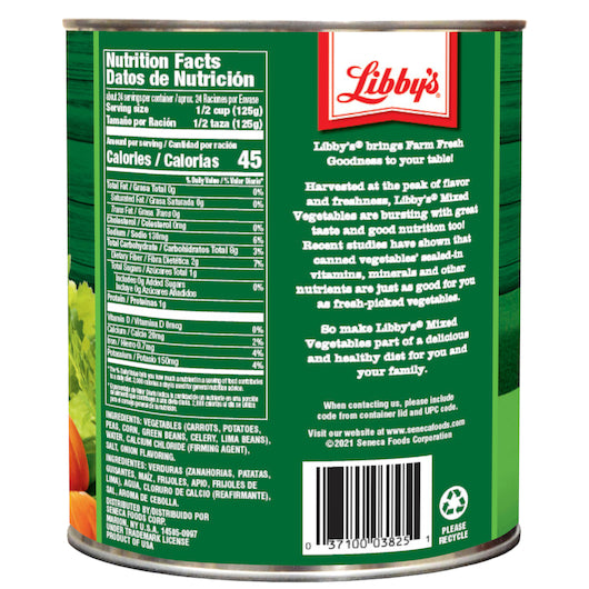 Libby's Mixed Vegetables, 6 x 104 oz Case - DOT product image 2