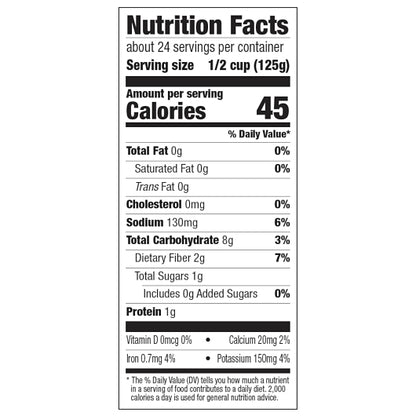 Veg-All MIXED VEGETABLE, 6 x 104 oz Case - Nutrition facts label