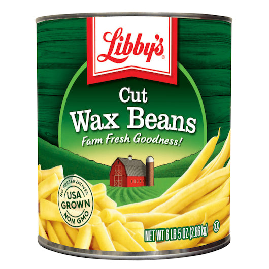Libby's Libby Fancy Wax Cut 4 Sieve Beans, 6 x 101 oz Case - Fruit & Sides