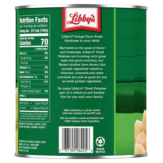 Libbys Diced Potatoes , 6 x 102 oz Case - Fruit & Sides