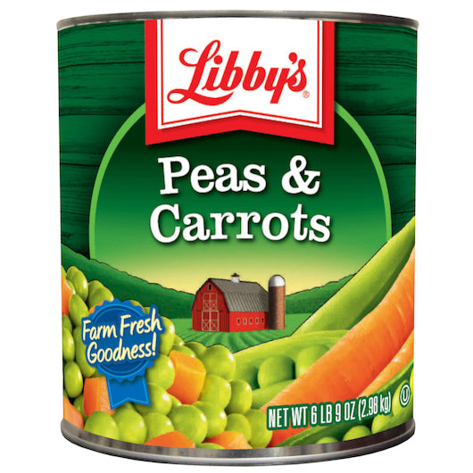 Libby Peas and Peas & Carrots, 6 x 105 oz Case - Fruit & Sides