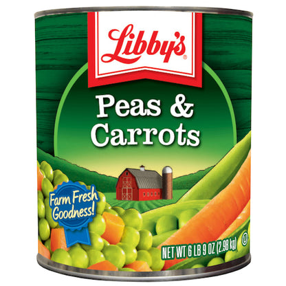 Libby Peas and Peas & Carrots, 6 x 105 oz Case - Fruit & Sides