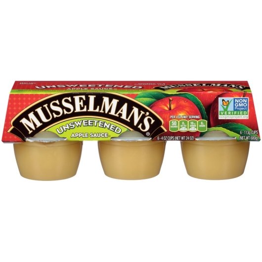 Musselman's Unsweetened Applesauce, 12 x 24 oz Case - Dried Fruit & Fruit Snacks