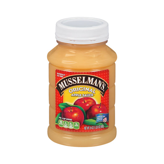 Musselmans Original Sweetened Original Applesauce, 12 x 24 oz Case - Dried Fruit & Fruit Snacks
