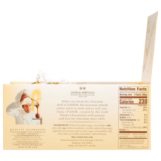 Lindt Chocolate Truffle White Chocolate Changemaker, 12 x 60 x 0.42 oz Case - DOT product image 7