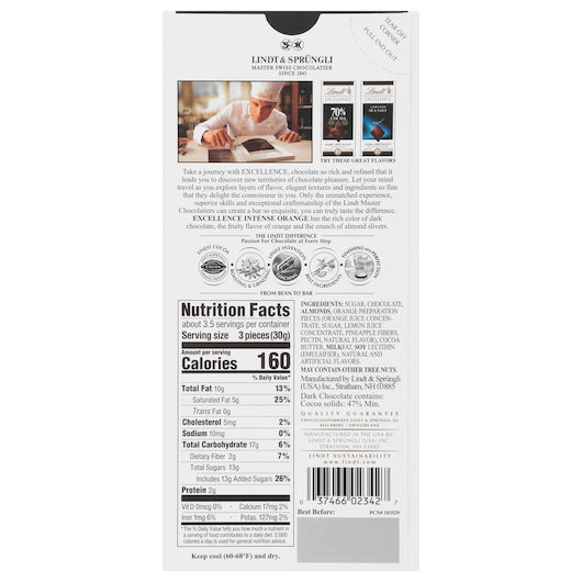 Intense Orange Dark Chocolate Bar Intense Orange, 12 x 12 x 3.5 oz Case - DOT product image 3