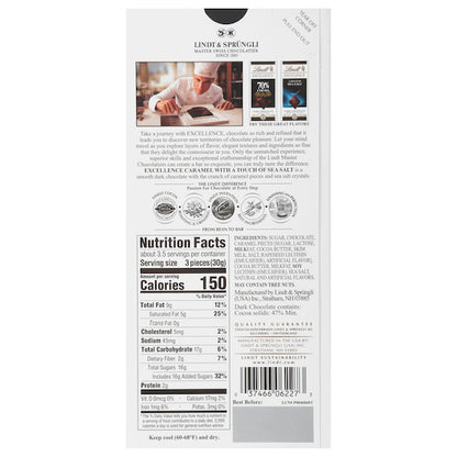 Lindt Excellence Caramel With Single Serve, 12 x 12 x 3.5 oz Case - DOT product image 4