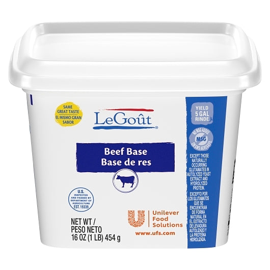 LeGout No MSG Beef Base, 12 x 1 lb Case - Pantry Ingredients