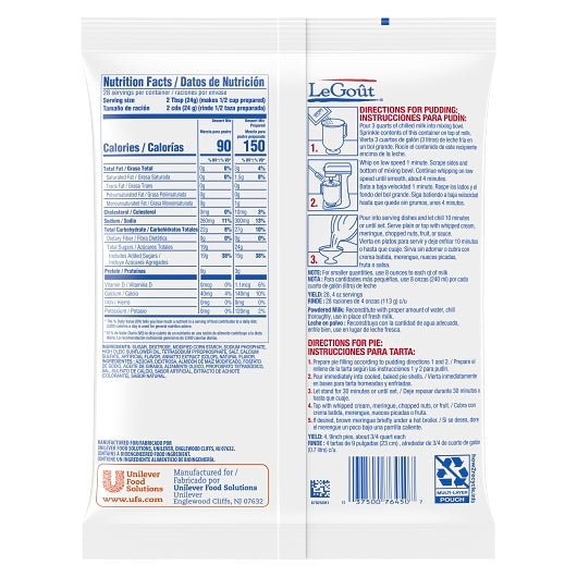 LeGout Vanilla Flavored Instant Pudding Mix, 12 x 24 oz Case - DOT product image 8