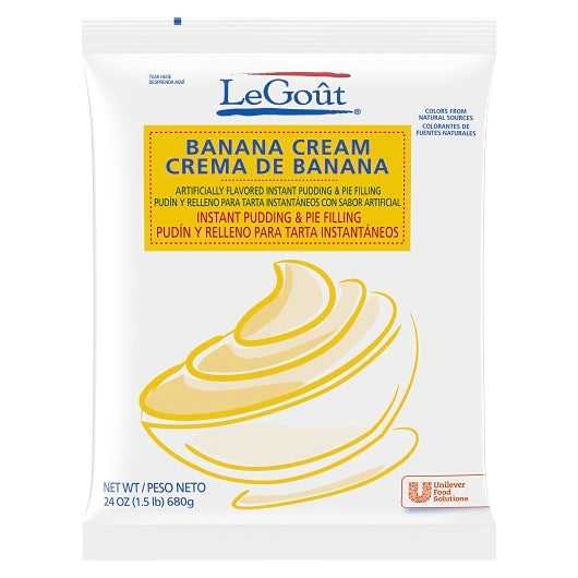LeGout Banana Cream Flavored Instant Pudding Mix & Pie Filling, 12 x 24 oz Case - DOT product image 3