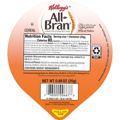 Kellogg's All Bran Complete Wheat Flakes Cereal, 96 x 0.88 oz Case - DOT product image 6