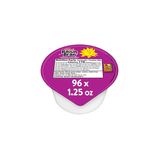 Kellogg's Raisin Bran Cereal, 96 x 1.25 oz Case - Plates Bowls