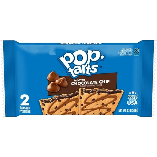 Pop-Tarts Frosted Open & Fold Display Chocolate Chip Pastry, 12 x 6 x 3.3 oz Case - Bakery & Desserts