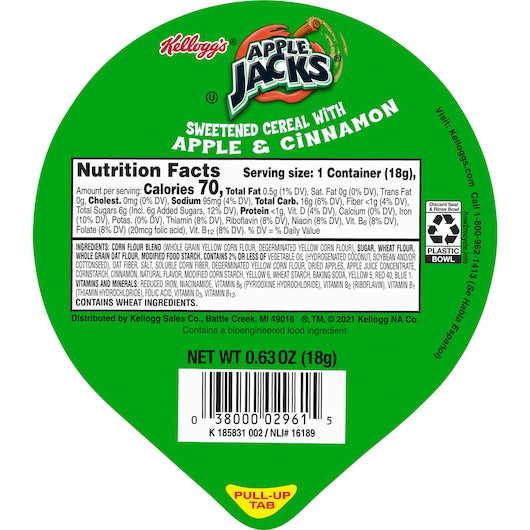 Apple Jacks Cereal-in-a-Cup Apple Jacks Cereal, 96 x 0.63 oz Case - DOT product image 5