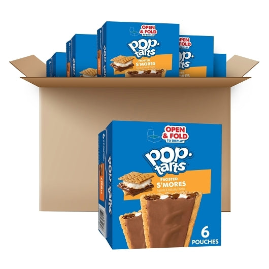 Pop-Tart Smores Single Pop-Tarts Frosted Open & Fold Display S'mores Pastry, 12 x 6 x 3.3 oz Case - Bakery & Desserts