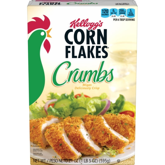 Kellogg?s Corn Flakes Crumbs Coating, 12 x 21 oz Case - Breakfast Foods