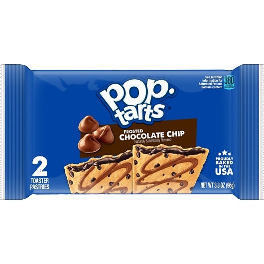 Pop-Tarts Frosted Open & Fold Display Chocolate Chip Pastry, 12 x 6 x 3.3 oz Case - Bakery & Desserts