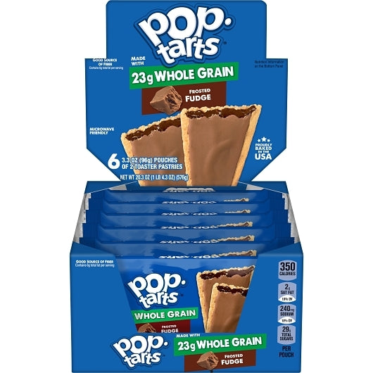 Pop-Tarts Whole Grain Frosted Fudge Pastry, 12 x 6 x 3.4 oz Case - Bakery & Desserts