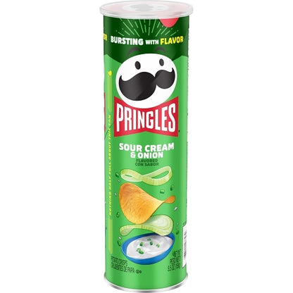 Pringles Sour Cream & Onion Potato Crisp, 14 x 5.5 oz Case - Snacks
