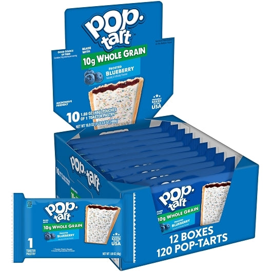 Kellogg's Whole Grain Frosted Blueberry Pastry, 12 x 10 x 1.7 oz Case - Bakery & Desserts
