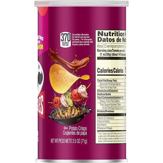 Pringles Bbq Potato Crisp, 12 x 2.5 oz Case - DOT product image 5