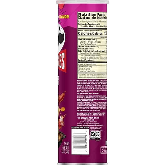 Pringles Bbq Potato Crisp, 14 x 5.5 oz Case - DOT product image 6