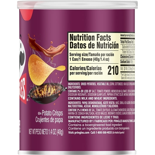 Pringles Bbq Potato Crisp, 12 x 1.4 oz Case - DOT product image 6
