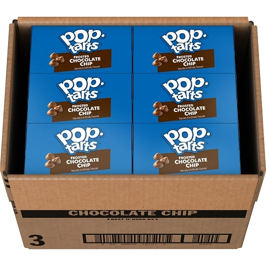 Pop-Tarts Frosted Open & Fold Display Chocolate Chip Pastry, 12 x 6 x 3.3 oz Case - GS1 open-case image